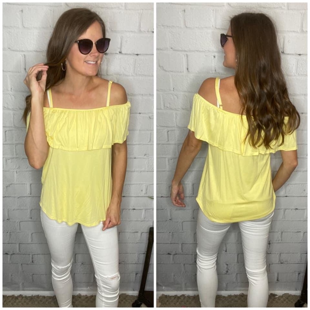 Yellow off the shoulder top NWT